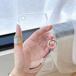 For iPhone SE 2022 / SE 2020 / 8 / 7 Non-frame Four-corner Shockproof PC Case with Finger Ring Strap(White)