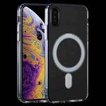For iPhone X / XS Magsafe Case Simple Magnetic Ring All-inclusive Clear Crystal Acrylic PC +TPU Shockproof Case(Transparent)