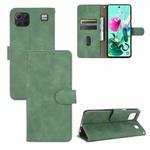 For LG K92 5G Solid Color Skin Feel Magnetic Buckle Horizontal Flip Calf Texture PU Leather Case with Holder & Card Slots & Wallet(Green)