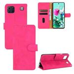 For LG K92 5G Solid Color Skin Feel Magnetic Buckle Horizontal Flip Calf Texture PU Leather Case with Holder & Card Slots & Wallet(Rose Red)