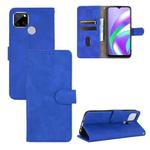 For OPPO A15 Solid Color Skin Feel Magnetic Buckle Horizontal Flip Calf Texture PU Leather Case with Holder & Card Slots & Wallet(Blue)