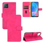 For OPPO A72 5G / A73 5G Solid Color Skin Feel Magnetic Buckle Horizontal Flip Calf Texture PU Leather Case with Holder & Card Slots & Wallet(Rose Red)
