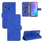 For vivo Y17 / Y15 / Y12 Solid Color Skin Feel Magnetic Buckle Horizontal Flip Calf Texture PU Leather Case with Holder & Card Slots & Wallet(Blue)