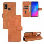 For DOOGEE N30 Solid Color Skin Feel Magnetic Buckle Horizontal Flip Calf Texture PU Leather Case with Holder & Card Slots & Wallet(Brown)