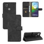 For Motorola Moto G9 Power Solid Color Skin Feel Magnetic Buckle Horizontal Flip Calf Texture PU Leather Case with Holder & Card Slots & Wallet(Black)