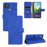 For Motorola Moto G9 Power Solid Color Skin Feel Magnetic Buckle Horizontal Flip Calf Texture PU Leather Case with Holder & Card Slots & Wallet(Blue)