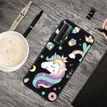 For Huawei P Smart 2021 Oil Embossed Coloured Drawing Pattern Shockproof  TPU Protective Case(Candy Unicorn)