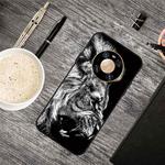 For Huawei Mate 40 Pro+ Oil Embossed Coloured Drawing Pattern Shockproof  TPU Protective Case(Lion)