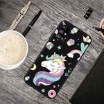 For Samsung Galaxy M31s Oil Embossed Coloured Drawing Pattern Shockproof  TPU Protective Case(Candy Unicorn)