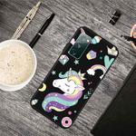 For Samsung Galaxy S20 FE Oil Embossed Coloured Drawing Pattern Shockproof  TPU Protective Case(Candy Unicorn)