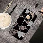 For Huawei Mate 40 Frosted Fashion Marble Shockproof  TPU Protective Case(Black Gold Triangle)
