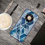 For Huawei Mate 40 Pro Frosted Fashion Marble Shockproof  TPU Protective Case(Dark Blue Square)