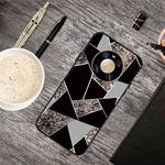 For Huawei Mate 40 Pro+ Frosted Fashion Marble Shockproof  TPU Protective Case(Black Gold Triangle)