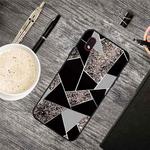 For Samsung Galaxy A01 Core Frosted Fashion Marble Shockproof  TPU Protective Case(Black Gold Triangle)