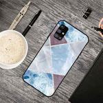 For Samsung Galaxy M31s Frosted Fashion Marble Shockproof  TPU Protective Case(Light Blue Square)