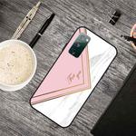 For Samsung Galaxy S20 FE Frosted Fashion Marble Shockproof  TPU Protective Case(Pink Triangle)