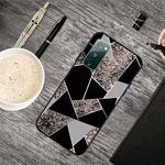 For Samsung Galaxy S20 FE Frosted Fashion Marble Shockproof  TPU Protective Case(Black Gold Triangle)