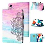For Huawei MatePad T 8 Colored Drawing Stitching Horizontal Flip Leather Case TPU Bottom Case with Holder & Card Slots & Anti-skid Strip & Pen Slot(Colorful Mandala)