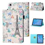 For Huawei Honor Pad 6 / X6 & Enjoy 2 & MatePad T10 / T10S Colored Drawing Stitching Horizontal Flip Leather Case TPU Bottom Case with Holder & Card Slots & Anti-skid Strip & Pen Slot(Tower Pansy)