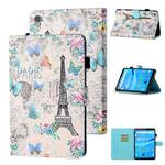 For Lenovo Tab M10 HD 2nd Gen TB-X306X Colored Drawing Stitching Horizontal Flip Leather Case TPU Bottom Case with Holder & Card Slots & Anti-skid Strip & Pen Slot & Sleep / Wake-up(Tower Pansy)