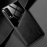 For vivo Y20 All-inclusive Leather + Organic Glass Protective Case with Metal Iron Sheet(Black)