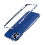 For iPhone 12 Pro Aurora Series Lens Protector + Metal Frame Protective Case(Blue)