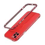 For iPhone 12 Pro Aurora Series Lens Protector + Metal Frame Protective Case(Red)