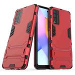 For Huawei Honor 10X Lite PC + TPU Shockproof Protective Case with Holder(Red)