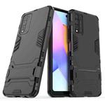 For Huawei Honor 10X Lite PC + TPU Shockproof Protective Case with Holder(Black)