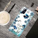 For OnePlus Nord N10 5G Colored Drawing Clear TPU Protective Cases(Chrysanthemum Butterfly)