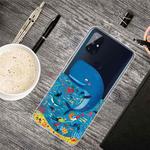 For OnePlus Nord N10 5G Colored Drawing Clear TPU Protective Cases(Whale Seabed)