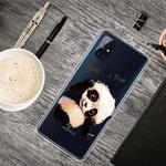 For OnePlus Nord N10 5G Colored Drawing Clear TPU Protective Cases(Tilted Head Panda)
