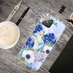 For Huawei Nova 8 SE Colored Drawing Clear TPU Protective Cases(Blue White Roses)
