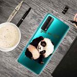 For Huawei P Smart 2021 Colored Drawing Clear TPU Protective Cases(Tilted Head Panda)