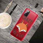 For Samsung Galaxy A02s US Version Colored Drawing Clear TPU Protective Cases(Fox Head)