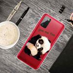 For Samsung Galaxy A02s US Version Colored Drawing Clear TPU Protective Cases(Tilted Head Panda)