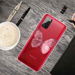 For Samsung Galaxy A02s US Version Colored Drawing Clear TPU Protective Cases(Red Butterfly)