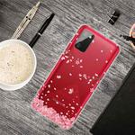 For Samsung Galaxy A02s US Version Colored Drawing Clear TPU Protective Cases(Cherry Blossoms)