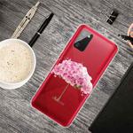 For Samsung Galaxy A02s US Version Colored Drawing Clear TPU Protective Cases(Flower Umbrella)