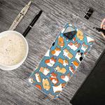 For Samsung Galaxy A12 Colored Drawing Clear TPU Protective Cases(Corgis)