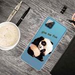 For Samsung Galaxy A12 Colored Drawing Clear TPU Protective Cases(Tilted Head Panda)