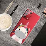 For Samsung Galaxy S21 5G Colored Drawing Clear TPU Protective Cases(Fat Unicorn)