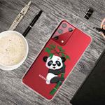 For Samsung Galaxy S21 5G Colored Drawing Clear TPU Protective Cases(Panda)