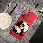 For Samsung Galaxy S21+ 5G Colored Drawing Clear TPU Protective Cases(Tilted Head Panda)