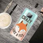 For Xiaomi Mi 10T Lite 5G Colored Drawing Clear TPU Protective Cases(Fox Head)