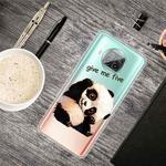 For Xiaomi Mi 10T Lite 5G Colored Drawing Clear TPU Protective Cases(Tilted Head Panda)