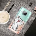 For Xiaomi Mi 10T Lite 5G Colored Drawing Clear TPU Protective Cases(Laughing Cat)