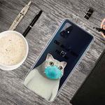 For OnePlus Nord N10 5G Colored Drawing Clear TPU Protective Cases(Mask Cat)