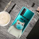 For Huawei P Smart 2021 Colored Drawing Clear TPU Protective Cases(Mask Cat)