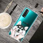 For Huawei P Smart 2021 Colored Drawing Clear TPU Protective Cases(Pinch Face Dog)